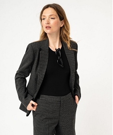 veste de tailleur motif pied de poule femme grisF133501_1