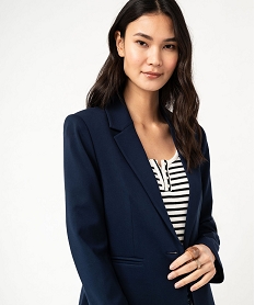 veste de tailleur en maille extensible femme bleu vestesF133601_2