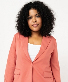 veste blazer extensible fermeture un bouton femme grande taille roseF133901_2