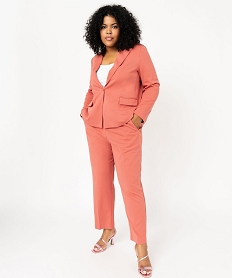 veste blazer extensible fermeture un bouton femme grande taille roseF133901_4