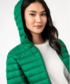 doudoune a capuche rembourrage fin femme vert manteauxF140801_2