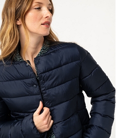 blouson matelasse a col rond femme bleu manteauxF141301_4