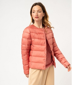 GEMO Blouson matelassé à col rond femme Rose