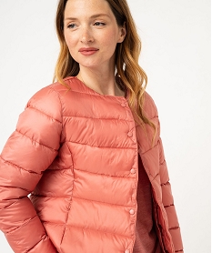 blouson matelasse a col rond femme rose manteauxF141401_2