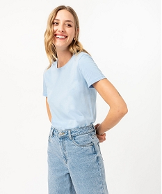 tee-shirt a manches courtes et col rond femme bleu t-shirts manches courtesF147901_2