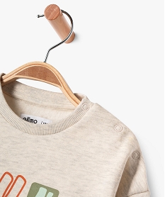 sweat a message en molleton doux bebe garcon beige sweatsF154701_2