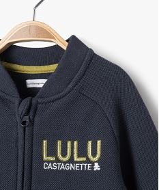 sweat zippe en maille piquee bebe garcon - lulucastagnette bleu sweatsF155701_2