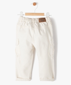 pantalon cargo en toile de coton a taille elastiquee bebe garcon beigeF156501_4