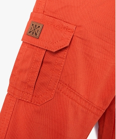 pantalon coupe cargo double avec taille elastique bebe garcon rouge pantalonsF157001_3