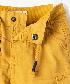 pantalon coupe cargo double avec taille elastique bebe garcon jaune pantalonsF157101_2