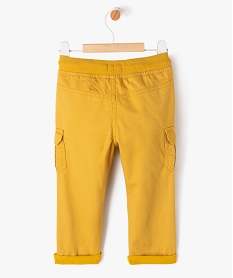 pantalon coupe cargo double avec taille elastique bebe garcon jaune pantalonsF157101_3