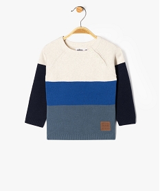 pull en coton 4 couleurs bebe garcon bleu pullsF161901_1