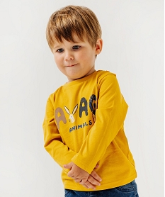 tee-shirt manches longues avec motif animaux bebe garcon jaune tee-shirts manches longuesF165901_4