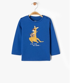 GEMO Tee-shirt manches longues avec motif animaux bébé garçon Bleu