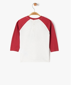 tee-shirt bicolore avec motif animal bebe garcon rouge tee-shirts manches longuesF166101_3