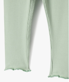 legging en maille cotelee avec bas fronce bebe fille vert leggingsF167301_2