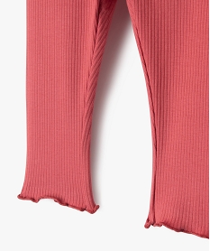 legging en maille cotelee avec bas fronce bebe fille rose leggingsF167401_2