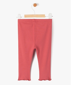 legging en maille cotelee avec bas fronce bebe fille rose leggingsF167401_3