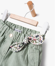 jupe en toile ample a taille elastiquee bebe fille - lulucastagnette vert shortsF167701_2