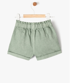 jupe en toile ample a taille elastiquee bebe fille - lulucastagnette vert shortsF167701_4