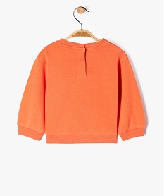 sweat molletonne avec motifs et message bebe fille orange sweatsF168601_3