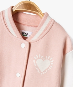 sweat boutonne bicolore bebe fille rose sweatsF169201_2