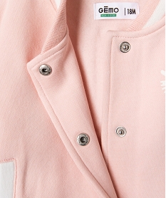 sweat boutonne bicolore bebe fille rose sweatsF169201_4