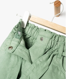 pantalon en toile denim coloree bebe fille - lulucastagnette vert pantalonsF169701_3