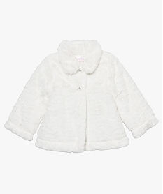 GEMO Manteau à capuche avec doublure peluche bébé fille Rose