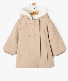 GEMO Manteau à capuche avec doublure peluche bébé fille beige standard