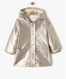 manteau impermeable a capuche avec doublure peluche bebe fille jaune vestesF170701_1