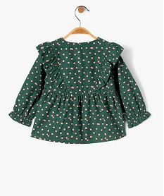 blouse en velours fines cotes a volants bebe fille vertF171401_3