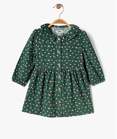 robe en velours fines cotes bebe fille vert robesF172601_1