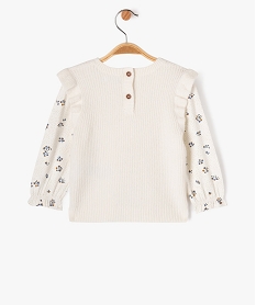 pull 2 en 1 avec manches tee-shirt bebe fille beige pullsF174201_3