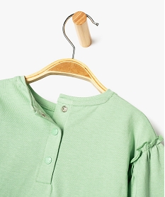 tee-shirt a manches longues avec volants bebe fille - lulucastagnette vert tee-shirts manches longuesF176001_4