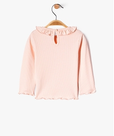 tee-shirt a manches longues avec finitions volantees bebe fille rose tee-shirts manches longuesF176201_3