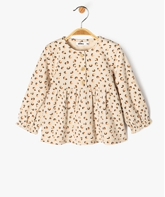 GEMO Blouse à manches longues à motifs tachetés bébé fille Beige