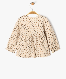 blouse a manches longues a motifs tachetes bebe fille beigeF176701_4