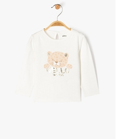 tee-shirt manches longues a motif leopard bebe fille beige tee-shirts manches longuesF177501_1