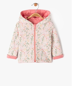 sweat zippe a capuche reversible bebe fille roseF178901_1