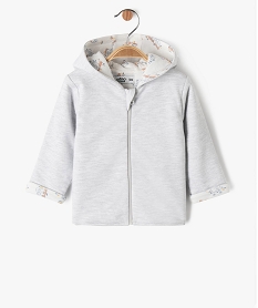 sweat a capuche zippe reversible bebe garcon grisF179001_1