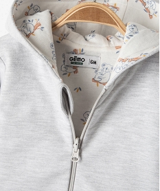 sweat a capuche zippe reversible bebe garcon grisF179001_2