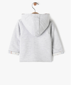 sweat a capuche zippe reversible bebe garcon gris sweatsF179001_3