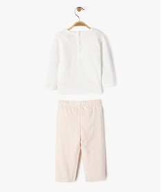 pyjama en velours 2 pieces imprimees bebe beigeF179801_4