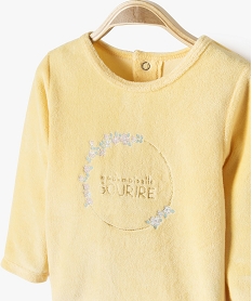 pyjama en velours 2 pieces a motifs fleuris bebe fille jaune pyjamas 2 piecesF180001_2