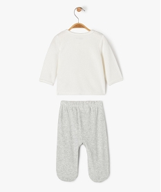 pyjama en velours 2 pieces avec ouverture devant bebe beigeF181801_4