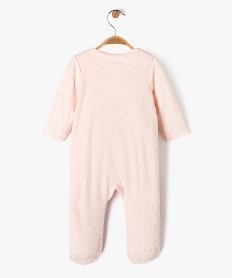 pyjama en velours ouverture devant motif animal et pois dores bebe rose pyjamas veloursF181901_4