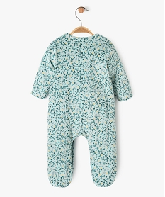 pyjama en velours a motifs fleuris ouvert devant bebe fille bleu pyjamas veloursF182101_3