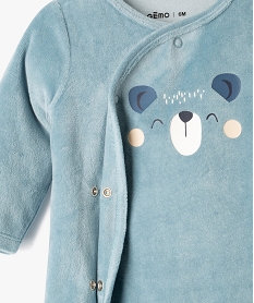 pyjama dors-bien en velours fermeture devant bebe bleu pyjamas veloursF183001_2