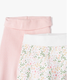 pantalon a pieds et ceinture elastique en jersey bebe (lot de 2) rose leggingsF186201_2